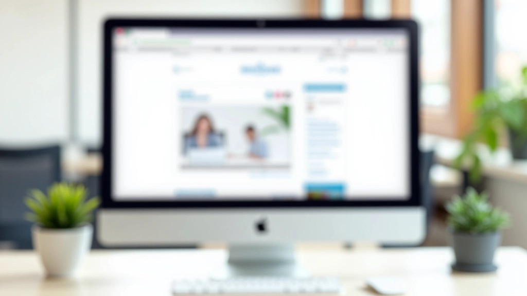 Moderní monitor zobrazující webstránku se všemi sticky komponenty viditelné